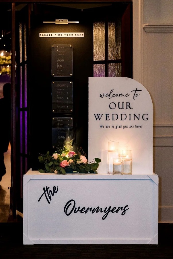 pancarte de table noir et blanc moderne plan de table